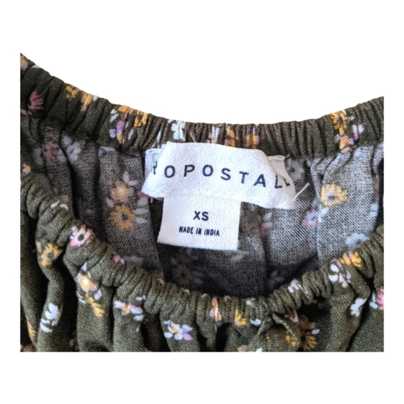 Aeropostale Boho Ditsy Floral Scoop Neck A Line Dress Women's XS Martini Olive - Picture 7 of 11